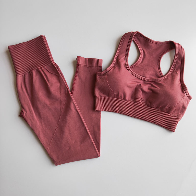 Hot Selling Sports Bra High-Elastic Two-Piece Fitness Yoga Suit.