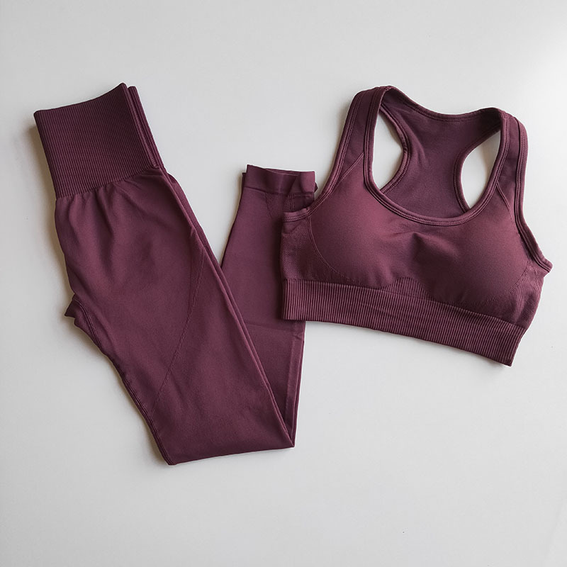 Hot Selling Sports Bra High-Elastic Two-Piece Fitness Yoga Suit.