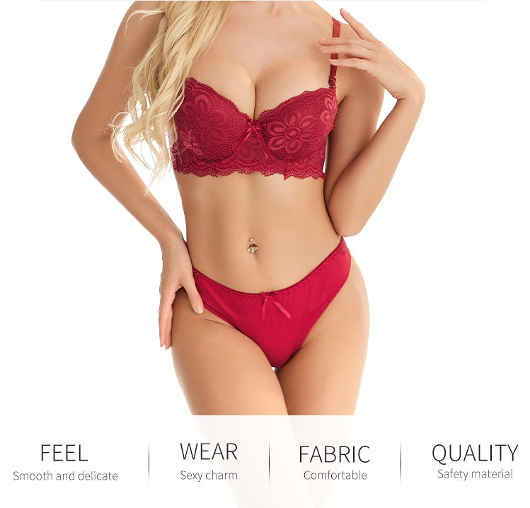New Design Fashion Lace Underwear Floral Bra Set Sexy Lingerie.