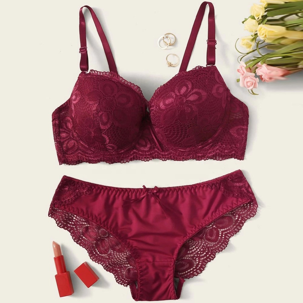 New Design Fashion Lace Underwear Floral Bra Set Sexy Lingerie.