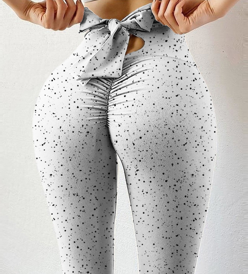 Women Heart Printing Elastic High Waist Yoga Pants